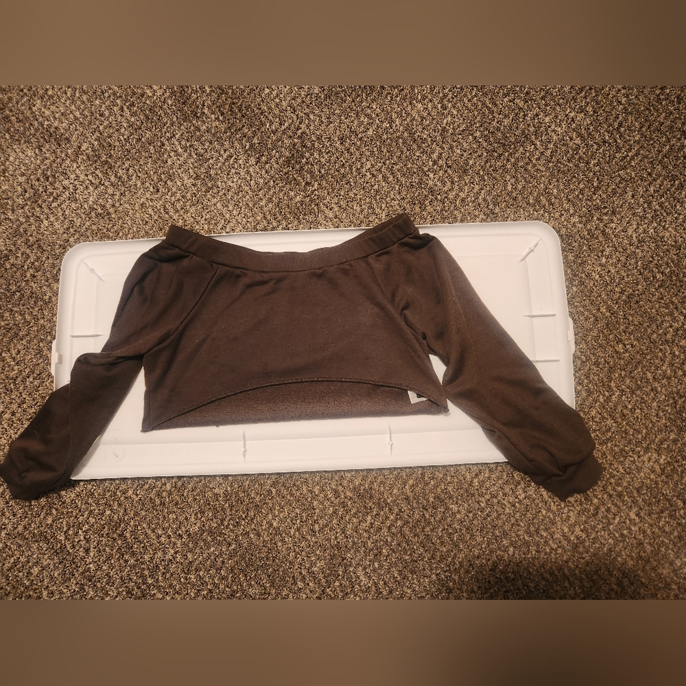 Olive Green Off-Shoulder Sweater - Picture 2 of 3